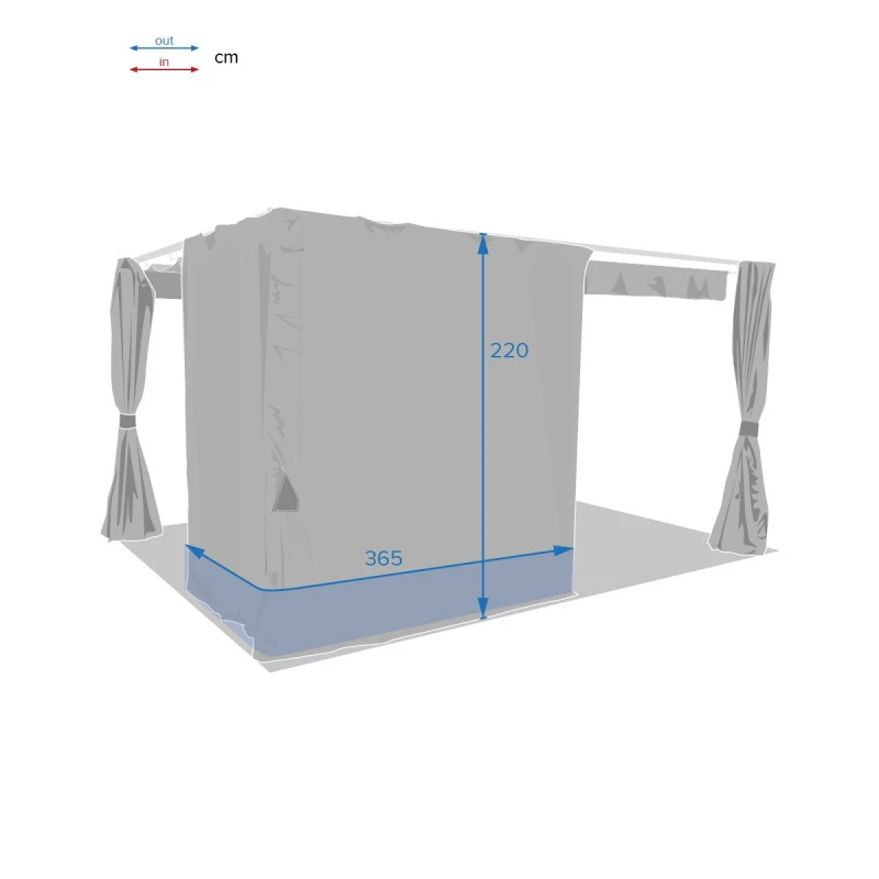 Rideaux Ardoises Pour Tonnelle Rectangulaire Palmeira Hespéride 6 Rideaux Ardoises Pour Tonnelle Rectangulaire Palmeira Hespéride – Image 4