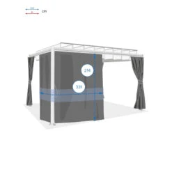 Rideaux Opaques Pour Tonnelle Belize 3,8x3m Hespéride -Mobilier Soldes rideaux opaques pour tonnelle belize 38x3m hesperide 3