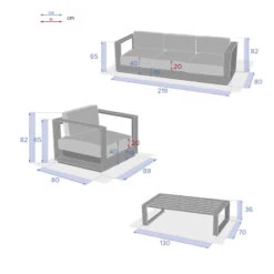 Salon De Jardin Allure Gris Minéral/blanc 5p Hespéride -Mobilier Soldes salon de jardin allure gris mineralblanc 5p hesperide 3