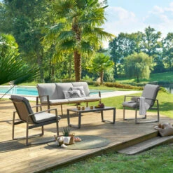 Salon De Jardin Boreane 5 Places Noisette / Café Hespéride