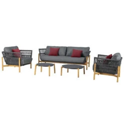 Salon De Jardin 5 Places Rubby Graphite Hespéride -Mobilier Soldes salon de jardin rubby graphite premium hesperide 1