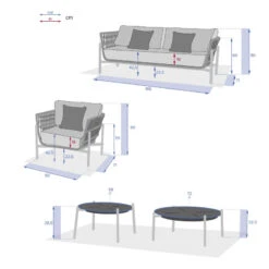 Salon De Jardin 5 Places Rubby Graphite Hespéride -Mobilier Soldes salon de jardin rubby graphite premium hesperide 3