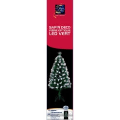 Sapin De Noël 120 Cm Vert Lumineux LED Blanc -Mobilier Soldes sapin lumineux 120 cm vert fibre optique 1