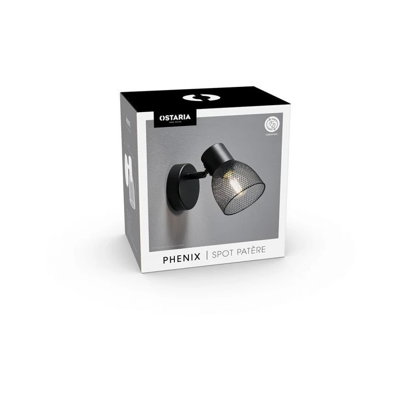 Spot Phenix En Métal Grillage Noir Ostaria 4 Spot Phenix En Métal Grillage Noir Ostaria – Image 2