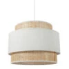 Suspension 3 Abat-jours Cannage Et Tissu Blanc Ostaria 1 Suspension 3 Abat-jours Cannage Et Tissu Blanc Ostaria -Mobilier Soldes suspension 3 abat jours cannage et tissu blanc ostaria