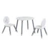 Demeyere Table + 2 Chaises Blanc / Gris NOUNOURS -Mobilier Soldes table 2 chaises blanc gris nounours