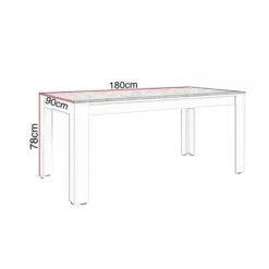 Table à Manger 180cm Blanc Et Gris Béton Gent 7 Table à Manger 180cm Blanc Et Gris Béton Gent -Mobilier Soldes table a manger 180cm blanc et gris beton gent 2