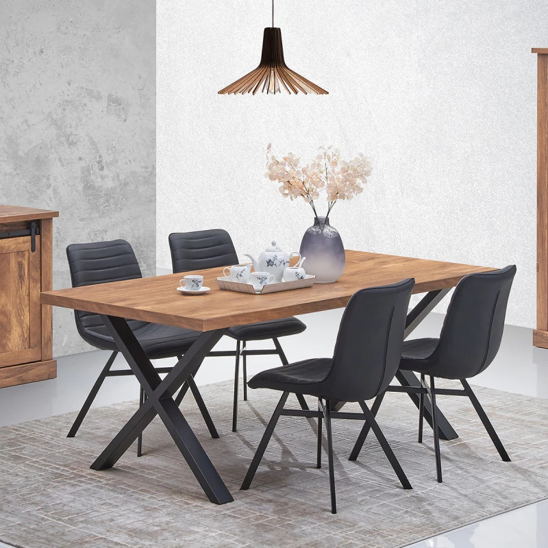 Table à Manger 190 X 95 Cm Pieds X Elo 4 Table à Manger 190 X 95 Cm Pieds X Elo – Image 2