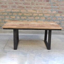 Table à Manger Bois Et Pieds Métal En U -Mobilier Soldes table a manger bois et pieds metal en u 1