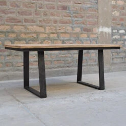 Table à Manger Bois Et Pieds Métal En U -Mobilier Soldes table a manger bois et pieds metal en u 2