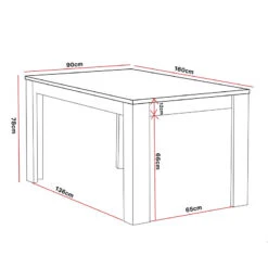 Table à Manger 160 Cm Coloris Noir Et Bois Wiva -Mobilier Soldes table a manger lodz 160cm 3