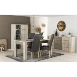 Demeyere Table Avec Rallonge 170/230x90cm Cannes -Mobilier Soldes table avec rallonge 170 230x90cm cannes chene champagne beton clair 4
