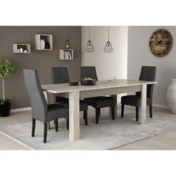 Demeyere Table Avec Rallonge 170/230x90cm Cannes -Mobilier Soldes table avec rallonge 170 230x90cm cannes chene champagne beton clair 5