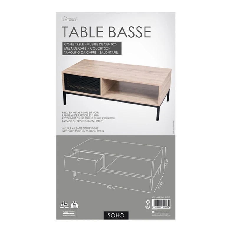 Table Basse 1 Tiroir 1 Niche Soho 5 Table Basse 1 Tiroir 1 Niche Soho – Image 3