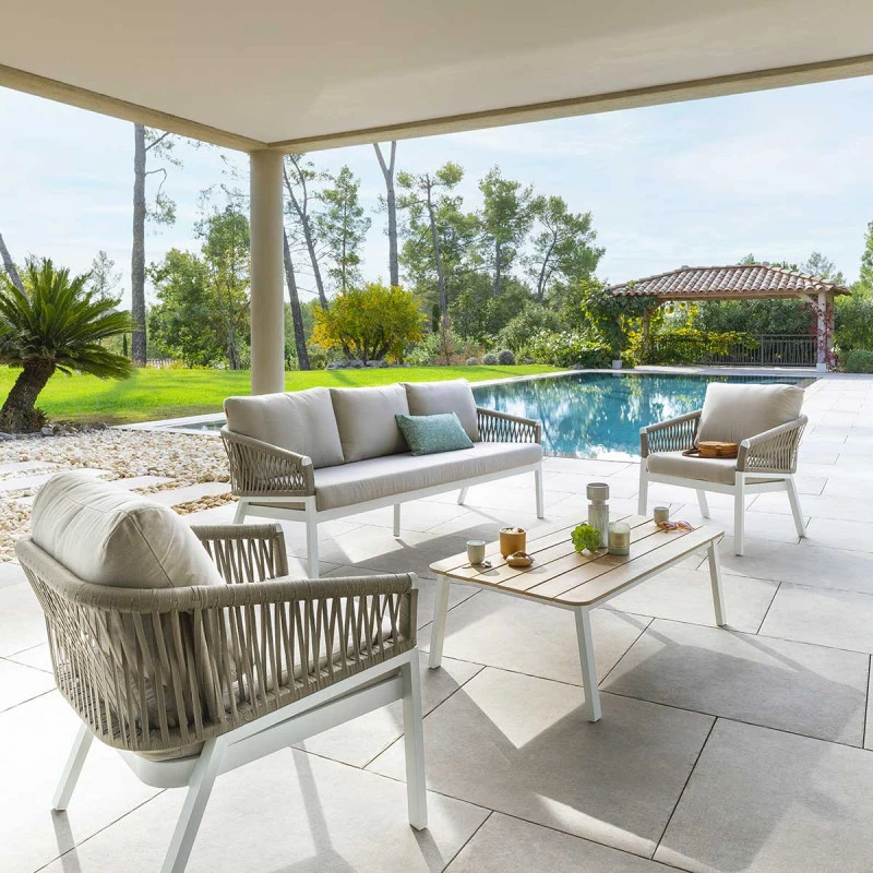 Table Basse Extérieure Oriengo Blanc Hespéride 5 Table Basse Extérieure Oriengo Blanc Hespéride – Image 3