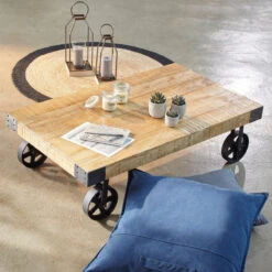 Table Basse Silas Bois Massif Atmosphera 14 Table Basse Silas Bois Massif Atmosphera -Mobilier Soldes table basse manguier bois massif atmosphera 4