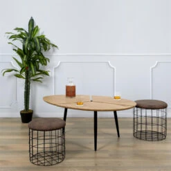 Table Basse Ovale Miller Pieds Métal -Mobilier Soldes table basse ovale miller pieds metal 2