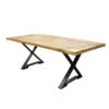 Table Bois Massif Et Pieds Métal Noir N°34 -Mobilier Soldes table bois massif et pieds metal noir n34