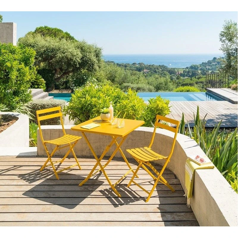 Table Carrée Pliante Greensboro 2p Jaune Moutarde Hespéride 6 Table Carrée Pliante Greensboro 2p Jaune Moutarde Hespéride – Image 4