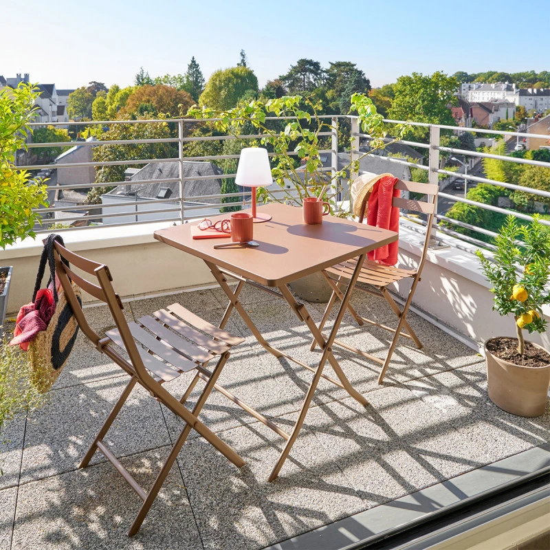 Table Carrée Pliante Greensboro 2p Bronze Hespéride 4 Table Carrée Pliante Greensboro 2p Bronze Hespéride – Image 2