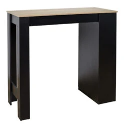 Table De Bar Avec étagères Et Plateau Bois -Mobilier Soldes table de bar avec etagere plateau bois 1