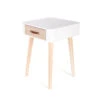 Table De Chevet Pieds Bois 1 Tiroir Blanc 2 Table De Chevet Pieds Bois 1 Tiroir Blanc -Mobilier Soldes table de chevet pieds bois 1 tiroir blanc