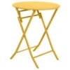 Table Ronde Pliante Greensboro 2p Jaune Moutarde Hespéride 2 Table Ronde Pliante Greensboro 2p Jaune Moutarde Hespéride -Mobilier Soldes table de jardin ronde hesperide 60cm greensboro moutarde