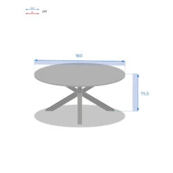 Table Extérieure Ronde 8 Personnes Graphite Oriengo Hespéride -Mobilier Soldes table exterieure ronde 8 personnes oriengo hesperide 3