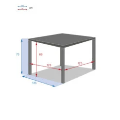 Table Carrée Fixe Piazza 8 P. Graphite Hespéride -Mobilier Soldes table fixe carree piazza coloris noir graphite hesperide 3