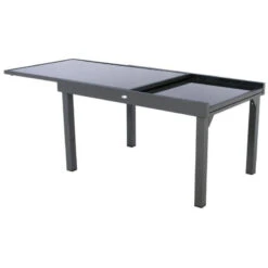 Table Rectangulaire Ext. Verre Piazza 10 P. Graphite Hespéride -Mobilier Soldes table piazza extensible 10 personnes anthracite graphite hesperide 4