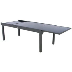 Table Rectangulaire Ext. Verre Piazza 12 P. Graphite Hespéride -Mobilier Soldes table piazza extensible 12 personnes hesperide anthracite graphite 3