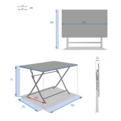 Table Rectangulaire Pliante Greensboro 4p Graphite Hespéride -Mobilier Soldes table rectangulaire greensboro 110x70cm graphite hesperide 5