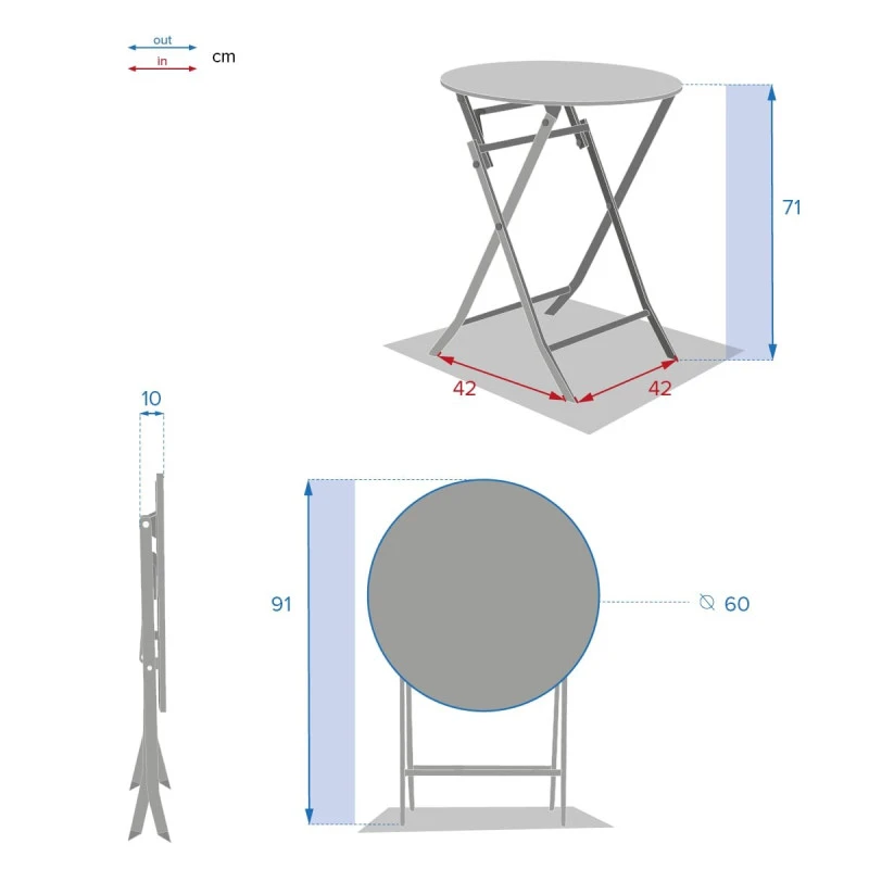 Table Ronde Pliante Greensboro 2p Vert Olive Hespéride 6 Table Ronde Pliante Greensboro 2p Vert Olive Hespéride – Image 4