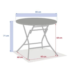 Table Ronde Pliante Greensboro 4p Olive Hespéride -Mobilier Soldes table ronde pliante greensboro 4p olive hesperide 2