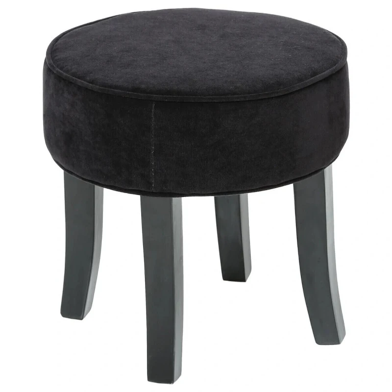 Tabouret En Velours Adriel Coloris Noir Atmosphera 3 Tabouret En Velours Adriel Coloris Noir Atmosphera