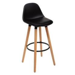Tabouret Bar Maxon Simili Noir Atmosphera