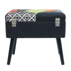 Tabouret Coffre Valise Patchwork Sur Pieds -Mobilier Soldes tabouret coffre valise patchwork sur pieds 4