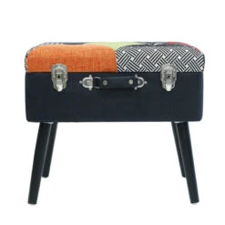 Tabouret Coffre Valise Patchwork Sur Pieds -Mobilier Soldes tabouret coffre valise patchwork sur pieds 6