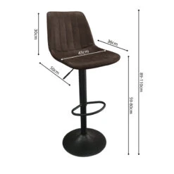 Tabouret De Bar Barcelona PU Brun Foncé -Mobilier Soldes tabouret de bar barcelona pu brun fonce 3