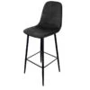 Tabouret De Bar En Velours Noir Pieds Métal Inoui -Mobilier Soldes tabouret de bar en velours noir pieds metal inoui