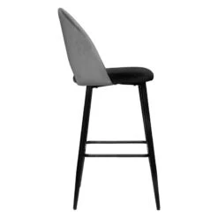 Tabouret De Bar Kara Velours Gris Atmosphera -Mobilier Soldes tabouret de bar kara velours gris atmosphera 1 3