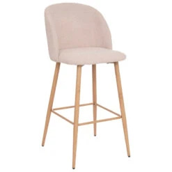 Tabouret De Bar Lin Céleste Pieds Effet Bois Atmosphera