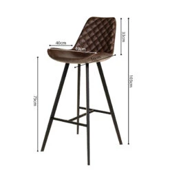 Tabouret De Bar Palmas PU Brun Foncé -Mobilier Soldes tabouret de bar palmas pu brun fonce 1 3