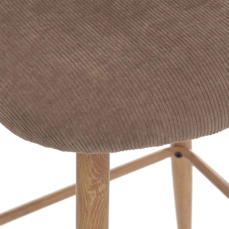 Tabouret De Bar Taupe Céleste Pieds Effet Bois Atmosphera 4 Tabouret De Bar Taupe Céleste Pieds Effet Bois Atmosphera – Image 2