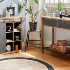 Tabouret Edena Bois Métal Atmosphera -Mobilier Soldes tabouret edena bois metal atmosphera 2