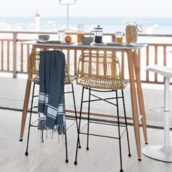 Tabouret Haut Kubu Rotin Métal Atmosphera -Mobilier Soldes tabouret haut kubu rotin atmosphera 4