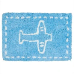 Tapis épais Pour Enfant Microfibre 90 X 60 Cm Bleu