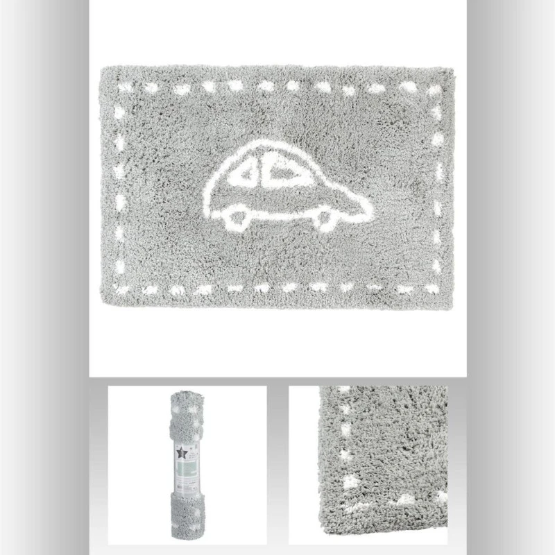 Tapis épais Pour Enfant Microfibre 90 X 60 Cm Gris 4 Tapis épais Pour Enfant Microfibre 90 X 60 Cm Gris – Image 2