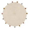 Tapis Rond D90 à Pompons Arlequin Atmosphera -Mobilier Soldes tapis rond d90 a pompons arlequin atmosphera
