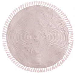 Tapis Rose D90 Ă Franges Atmosphera